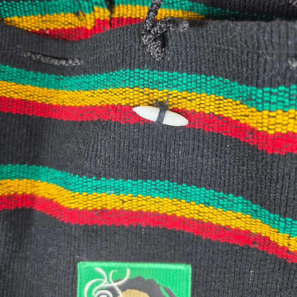 Bob Marley Rasta Striped Woven‎ Backpack Black Red Yellow Green Festival Bag